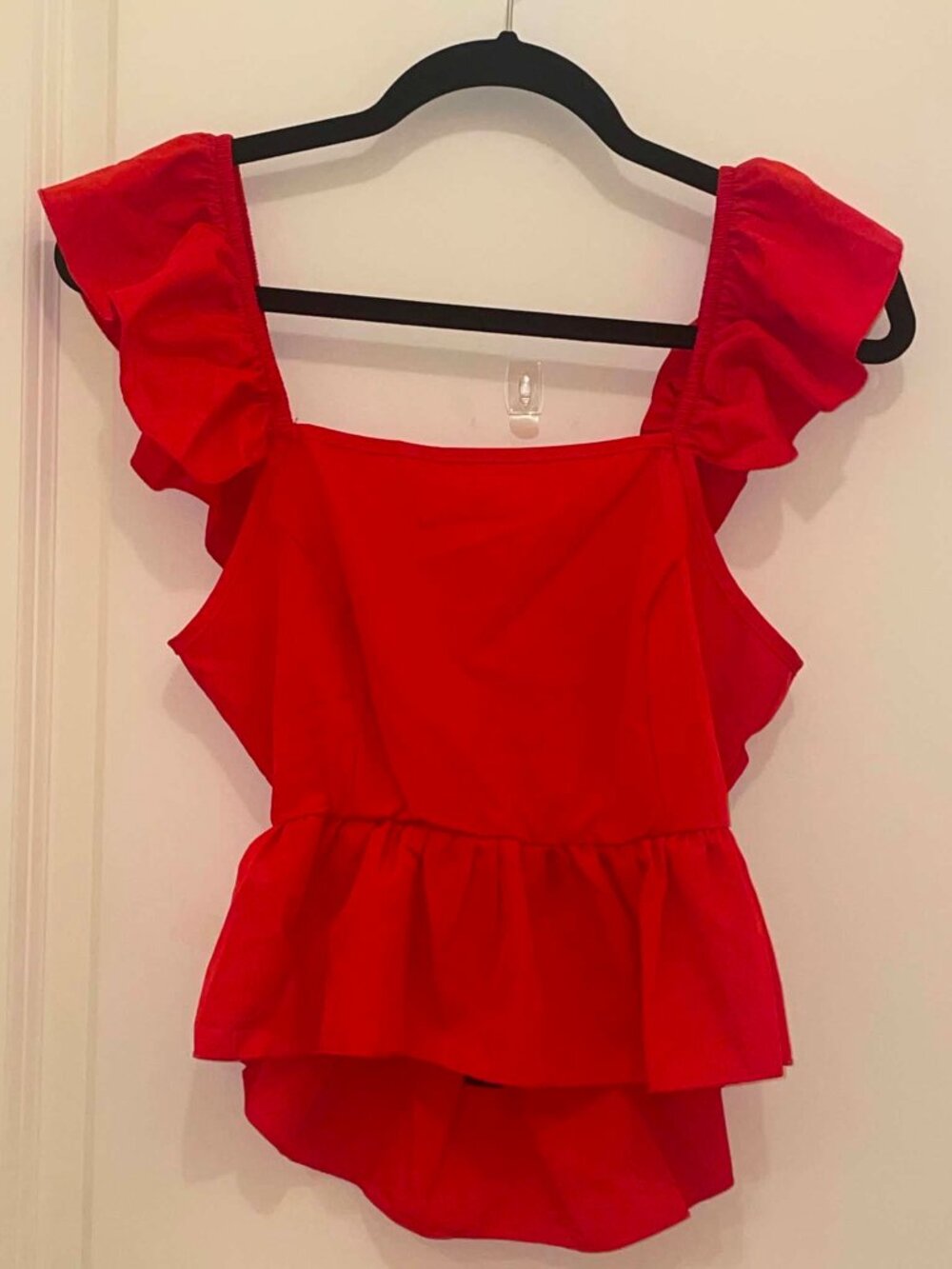 SHEIN Women’s Red Sleeveless Blouse with Open Back & Tie Accent, Size S